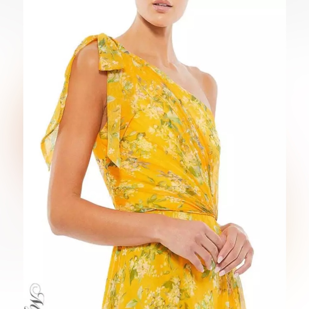 COPY - Macduggal dress NEW with tags, yellow one shoulder maxi dress 55427 size…